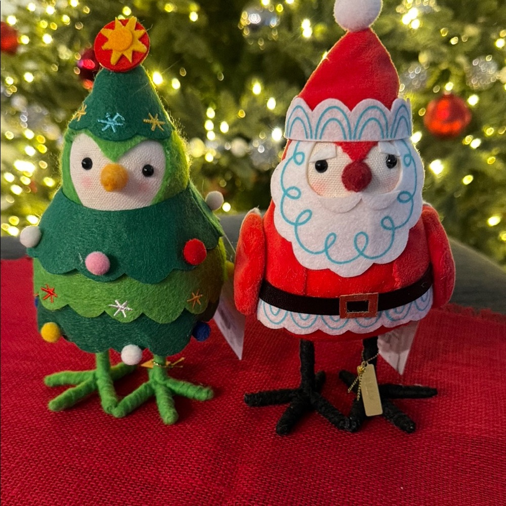Target Wondershop Christmas bird collectibles pair NWT - Tinsel, Jolly